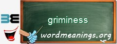 WordMeaning blackboard for griminess